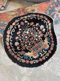Round Antique Chinese Peking Rug Mat #4408