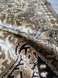 Glowing Neutral Persian Tribal Runner Rug / 3’4 x 11’5 Vintage Geometric Wool Hallway Runner #4502