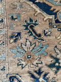 Antique Persian Heriz Rug / 8x11 Vintage Persian Rug #4522
