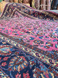 Mauve Pink Persian Mashaad Rug / 7’8 x 10’2 Antique Persian Rug #4003