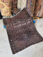 Small Antique Persian Rug / 3’5 x 4’6  Ferahan Rug #4201ML