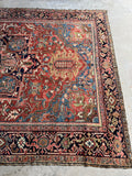 Large Antique Persian Heriz Rug / 8’5 x 12 Rug #2768ML
