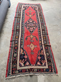 Antique Turkish Kilim Runner / 4x10 Flat Weave Rug #3565ML