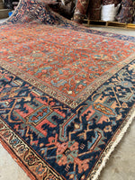 Antique Persian Heriz Rug / 8’9 x 11’4 Heriz Rug #3917