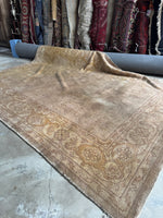 8x11 Neutral Antique Oushak Rug #3167