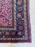 Mauve Pink Persian Mashaad Rug / 7’8 x 10’2 Antique Persian Rug #4003