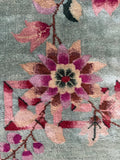 8x10 Art Deco Rug / 1930s Botanical Vintage Rug #4425