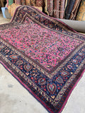 Mauve Pink Persian Mashaad Rug / 7’8 x 10’2 Antique Persian Rug #4003
