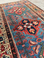 Jewel Toned Vintage Persian Rug / 3'4 x 6'6 Persian Hamadan #3485