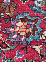 Antique Persian Botanical Fuchsia Rug / 10’5 x 13’11 Mashhad Rug #3846