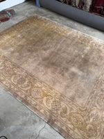 8x11 Neutral Antique Oushak Rug #3167