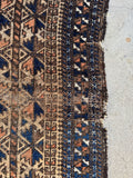 Worn Tribal Scatter Rug / 2’9 x 4’7 Persian Baluch Rug #4394