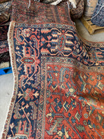 Antique Persian Heriz Rug / 8’9 x 11’4 Heriz Rug #3917