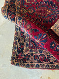 Small Antique Persian Mohajeran Sarouk Rug / 3’6 x 4’8 Rug #4258ML