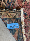 Large Worn Navy Blue Persian Rug / Distressed Antique 9’2 x 11’4 Mahal Rug #4208