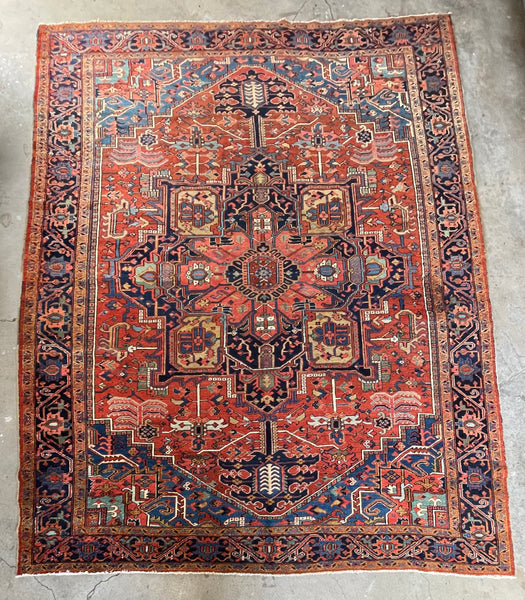 10x12 Antique Persian Heriz Rug #3069