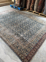 Large Worn Vintage Persian Rug / 7x10 Antique Tabriz Rug #4193