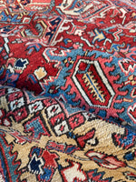 Antique Persian Heriz rug  / 7’10 x 11’5 Heriz Rug #3786