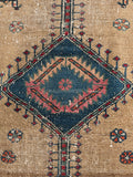 Skinny Vintage Persian Runner / 2'11 x 12'5 Antique Kurdish Runner# 1513