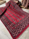 6'2 x 9'4 Vintage Afghani Bokhara Rug #2794