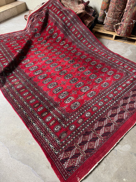 6'2 x 9'4 Vintage Afghani Bokhara Rug #2794