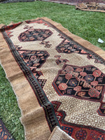 Vintage Persian Camel Hair Runner / 3’6 x 7’4 Persian Rug #3675-C