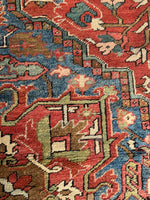 Large Antique Persian Heriz Rug / 8’5 x 12 Rug #2768ML