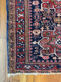 Square Small Navy Persian Tribal Heriz Rug / 3x3 Antique Heriz Rug #3451
