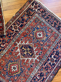 Small Vintage Persian Heriz Rug / 3’2 x 4’4 Rug #3706
