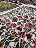 Small Vintage Persian Ivory Floral Rug / 2’4 x 3’1 Persian Scatter Rug #567ML