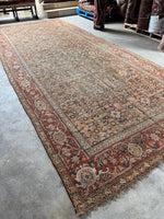 7x16 Antique Worn Persian Rug #3903