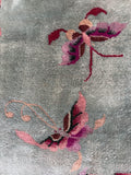 8x10 Art Deco Rug / 1930s Botanical Vintage Rug #4425