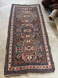 Antique Eagle Kazak Rug  / 4’2 x 8’7 Rug #4115