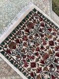 Small Vintage Persian Ivory Floral Rug / 2’4 x 3’1 Persian Scatter Rug #567ML