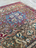 Close up of antique ferahan rug