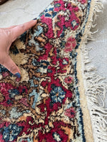 Floral Vintage Persian Rug / 2'1 x 4'4 Plush Vintage Kerman Rug #3183