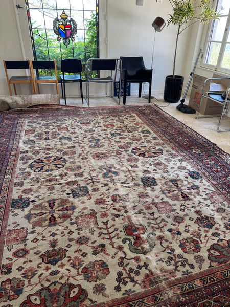 9x12 Worn Persian Rug #3945