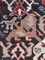 Antique Tribal Rug / 3’8 x 5’4 Caucasian Rug #4024