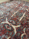 Worn Persian Rug / Antique Persian Mahal 10'2 x 13'5 Rug #3498-B