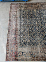 Large Worn Vintage Persian Rug / 7x10 Antique Tabriz Rug #4193