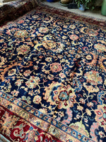 12x18 Vintage Royal Blue Oversize Persian Tabriz Rug #1050