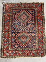 Small Vintage Persian Navy Gharajeh Heriz Rug / 3’2 x 4’’Rug #4280