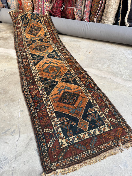 3x11 Antique Persian Tribal Runner #4240ML