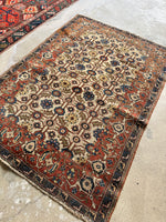 Small Vintage Persian Ivory Rug #3814ML