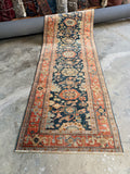 Skinny n Narrow Antique Persian Runner / 2’8 x 8’ Rug #4406ML