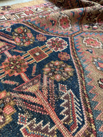 Small Worn Vintage Camel Hair Scatter Rug / 3’5 x 6’9 Persian Rug #4234ML