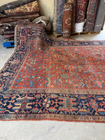 Antique Persian Heriz Rug / 8’9 x 11’4 Heriz Rug #3917