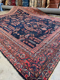 Large Antique Persian Navy Mahal Rug  / 7’7 x 10’  Rug #4382