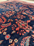 Large Antique Persian Navy Mahal Rug  / 7’7 x 10’  Rug #4382
