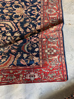 7x10 Navy Blue Persian Mahal Rug #4010